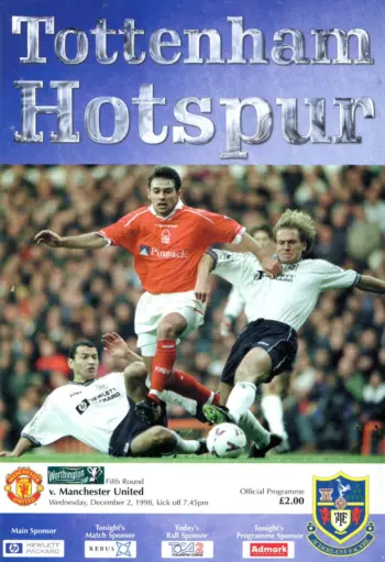 Spurs v Manchester United (02 Dec 1998) Programme
