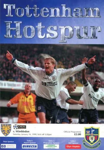 Spurs v Wimbledon FC (16 Jan 1999) Programme