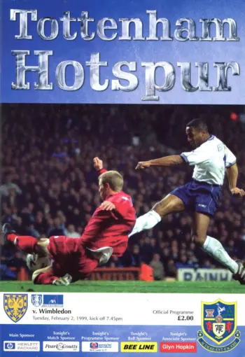 Spurs v Wimbledon FC (02 Feb 1999) Programme