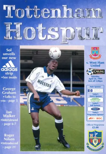 Spurs v West Ham United (24 Apr 1999) Programme
