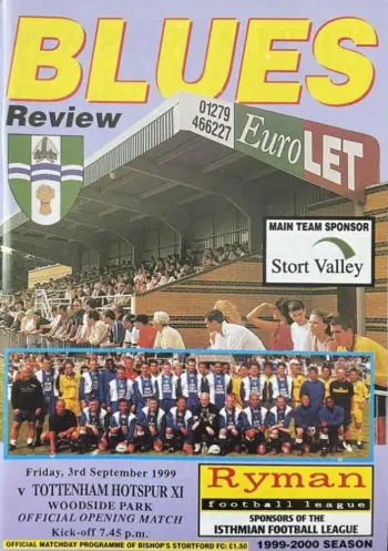 Spurs v Bishop's Stortford (03 Sep 1999) Programme