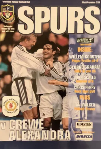 Spurs v Crewe Alexandra (13 Oct 1999) Programme