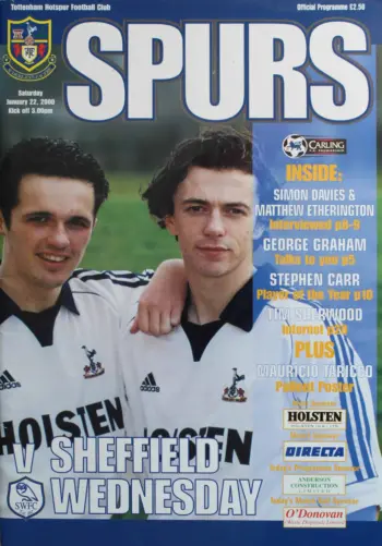 Spurs v Sheffield Wednesday (22 Jan 2000) Programme
