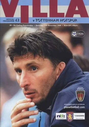 Spurs v Aston Villa (11 Nov 2000) Programme