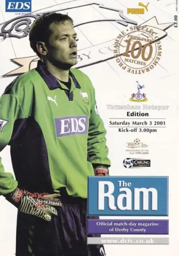 Spurs v Derby County (03 Mar 2001) Programme