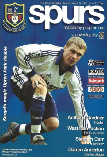 Spurs v Coventry City (17 Mar 2001) Programme