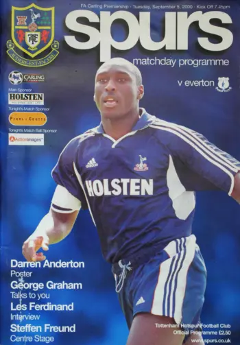Spurs v Everton FC (05 Sep 2000) Programme