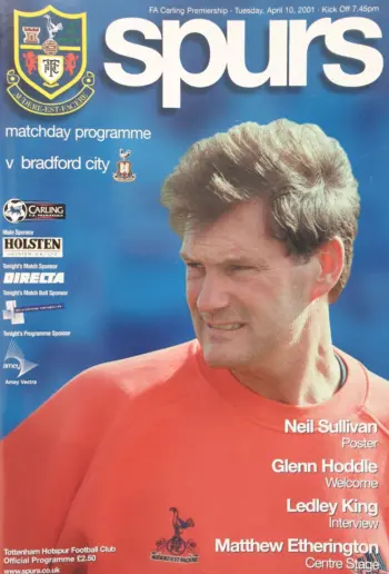 Spurs v Bradford City (10 Apr 2001) Programme