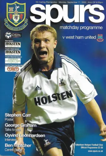 Spurs v West Ham United (11 Sep 2000) Programme