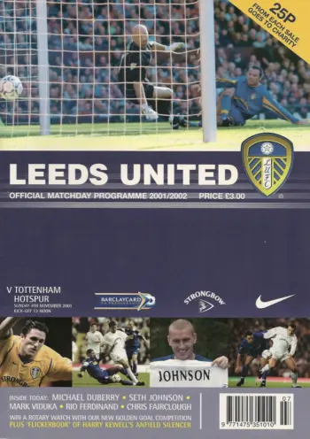 Spurs v Leeds United (04 Nov 2001) Programme