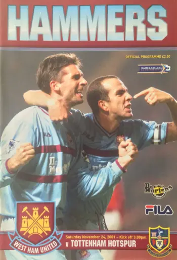Spurs v West Ham United (24 Nov 2001) Programme