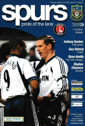 Spurs v Charlton Athletic (18 Mar 2002) Programme