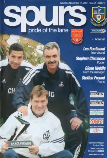 Spurs v Arsenal FC (17 Nov 2001) Programme