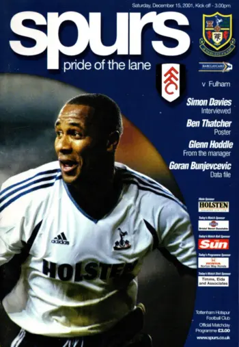 Spurs v Fulham FC (15 Dec 2001) Programme