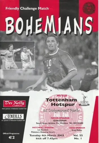 Spurs v Bohemians (04 Mar 2003) Programme