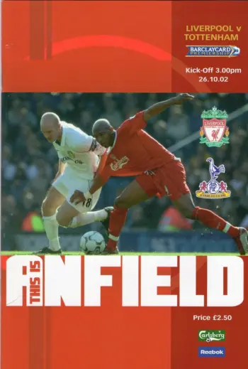 Spurs v Liverpool FC (26 Oct 2002) Programme