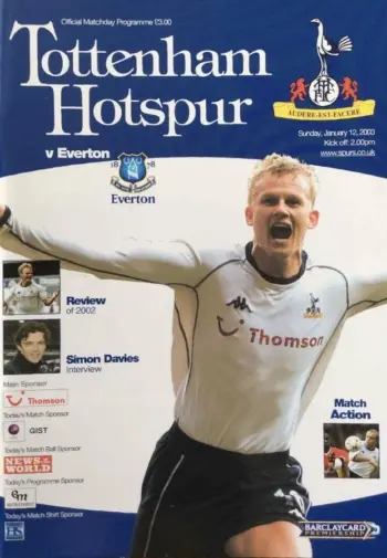 Spurs v Everton FC (12 Jan 2003) Programme