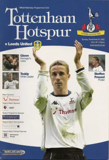Spurs v Leeds United (24 Nov 2002) Programme