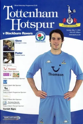 Spurs v Blackburn Rovers (11 May 2003) Programme