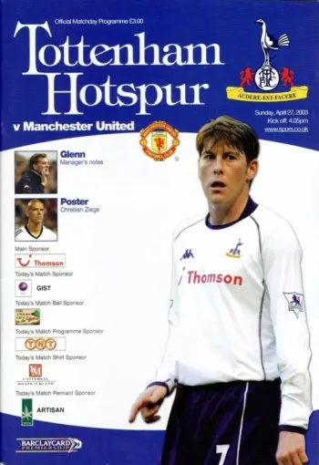 Spurs v Manchester United (27 Apr 2003) Programme