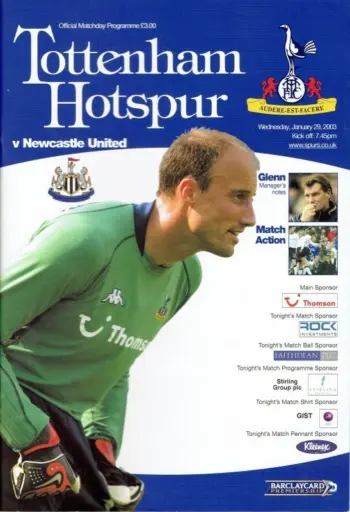 Spurs v Newcastle United (29 Jan 2003) Programme