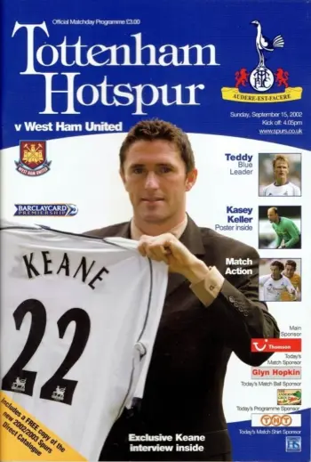 Spurs v West Ham United (15 Sep 2002) Programme