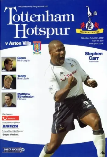 Spurs v Aston Villa (24 Aug 2002) Programme