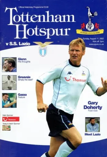 Spurs v Lazio Roma (11 Aug 2002) Programme