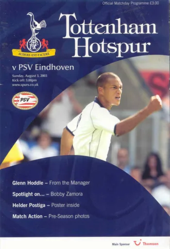 Spurs v PSV Eindhoven (03 Aug 2003) Programme