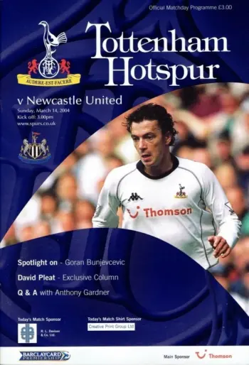 Spurs v Newcastle United (14 Mar 2004) Programme