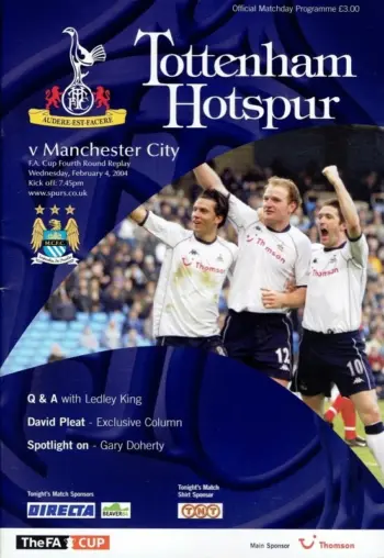 Spurs v Manchester City (04 Feb 2004) Programme
