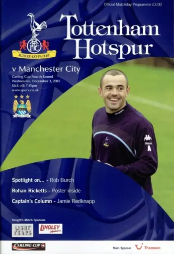 Spurs v Manchester City (03 Dec 2003) Programme