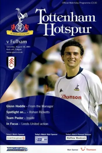 Spurs v Fulham FC (30 Aug 2003) Programme