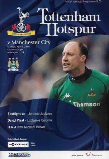Spurs v Manchester City (12 Apr 2004) Programme