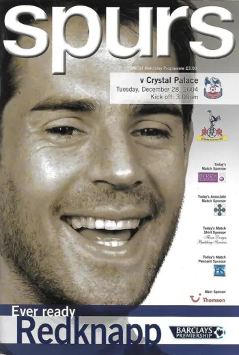 Spurs v Crystal Palace (28 Dec 2004) Programme