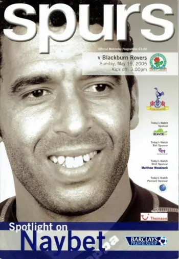 Spurs v Blackburn Rovers (15 May 2005) Programme