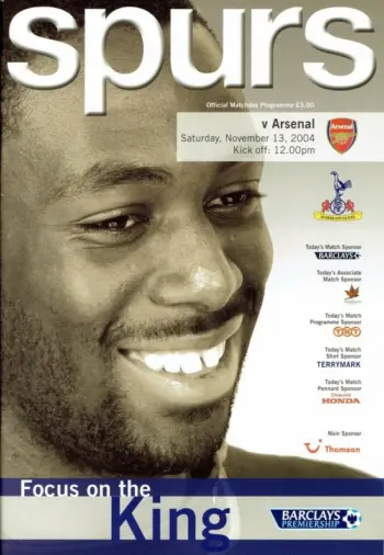 Spurs v Arsenal FC (13 Nov 2004) Programme