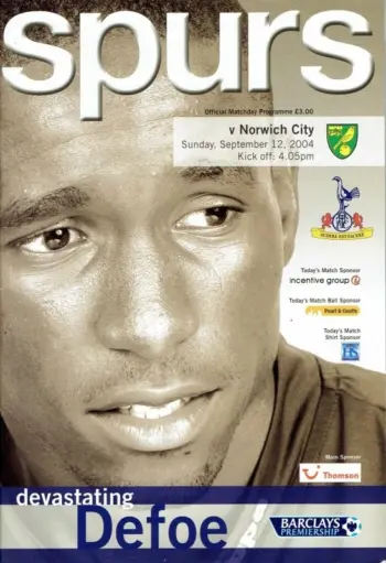 Spurs v Norwich City (12 Sep 2004) Programme