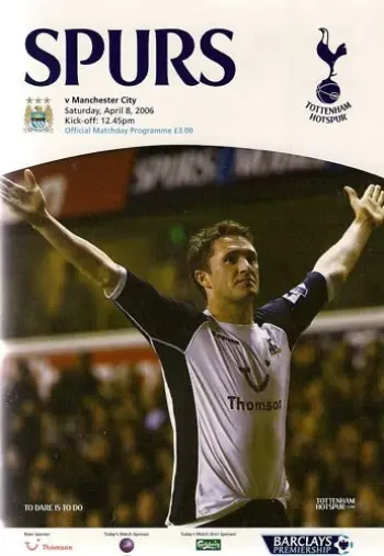 Spurs v Manchester City (08 Apr 2006) Programme