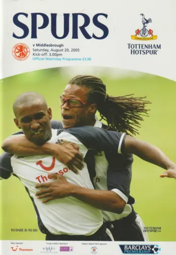 Spurs v Middlesbrough FC (20 Aug 2005) Programme