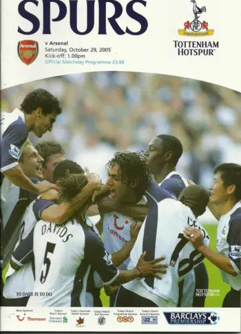 Spurs v Arsenal FC (29 Oct 2005) Programme