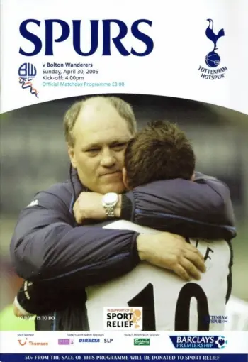 Spurs v Bolton Wanderers (30 Apr 2006) Programme