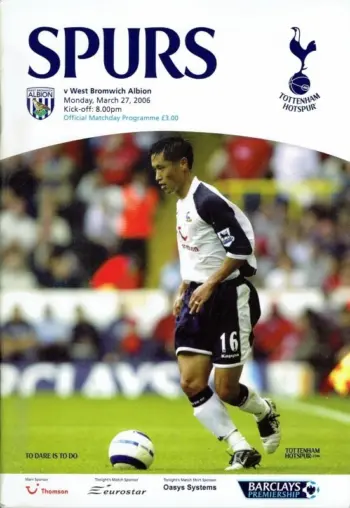 Spurs v West Bromwich Albion (27 Mar 2006) Programme