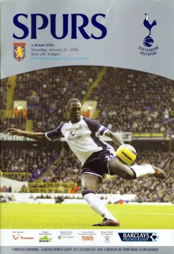 Spurs v Aston Villa (21 Jan 2006) Programme