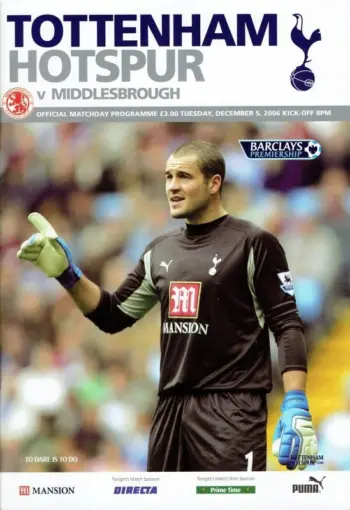 Spurs v Middlesbrough FC (05 Dec 2006) Programme