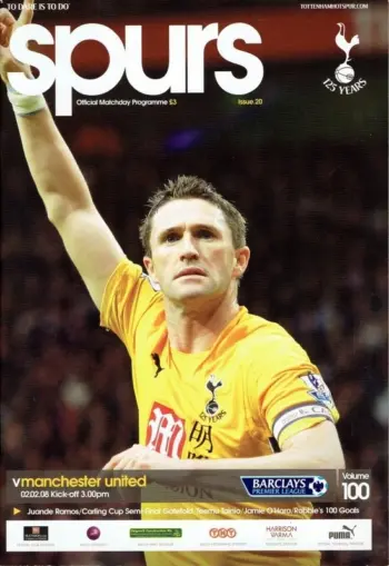 Spurs v Manchester United (02 Feb 2008) Programme