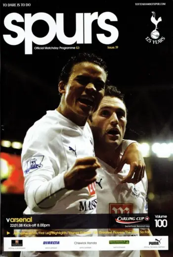 Spurs v Arsenal FC (22 Jan 2008) Programme