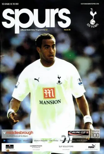 Spurs v Middlesbrough FC (26 Sep 2007) Programme