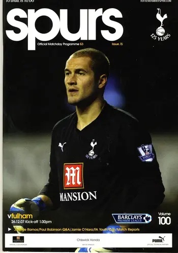 Spurs v Fulham FC (26 Dec 2007) Programme