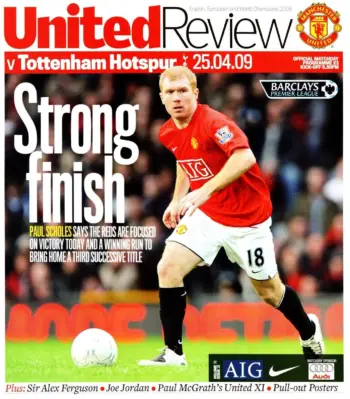 Spurs v Manchester United (25 Apr 2009) Programme
